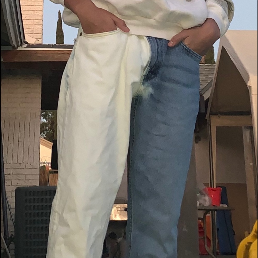 Levi’s original half denim half bleached design